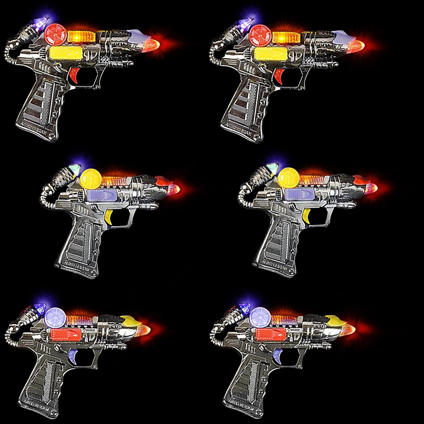 Ranger Hand-Gun Toy Set with Flashing Lights and Sounds by ArtCreativity, 6 Cool Futuristic Handguns, Pretend Play Toy Gun, Great Party Favor - Gift
