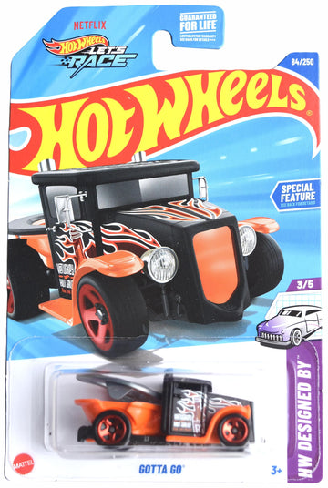 Hot Wheels Gotta Go, HW Designed by 3/5 [Black/Orange] 84/250