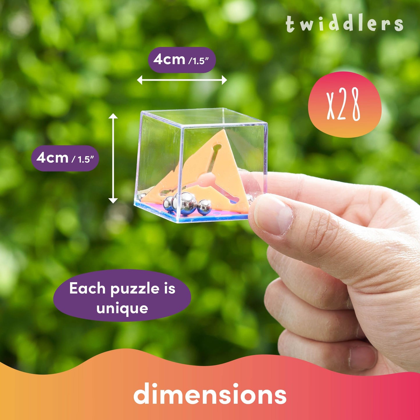 THE TWIDDLERS 28 Pack Brain Teaser Puzzle Cubes, Kids Party Favors - Assorted Difficulty Levels, Christmas Goodie Bag Fillers, Birthday Party Toys