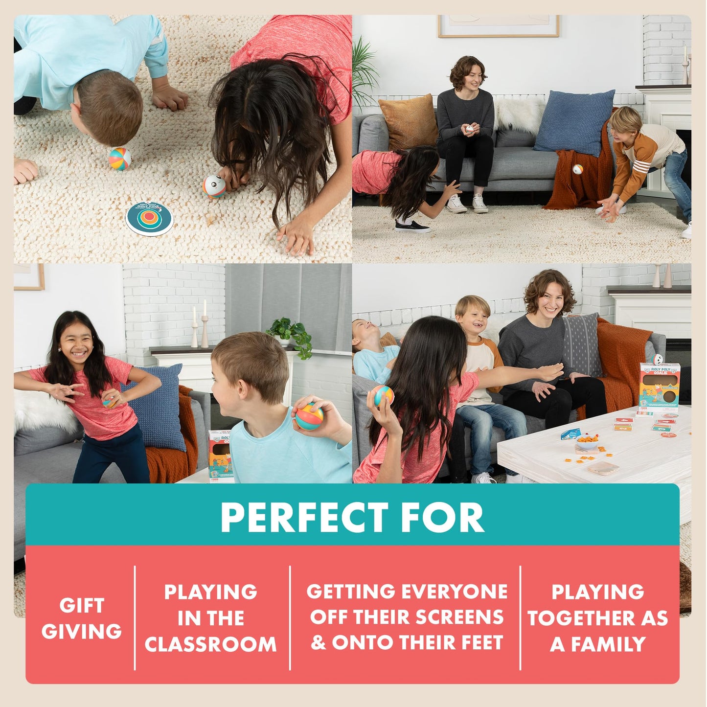 Exploding Kittens Roly Poly Goalie 2-6 Players- Ages 4+-10 Minutes to Play-Card Game for Kids-Active Play Game- Perfect Family Card Game for Game