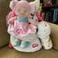 DIBSIES Personalized Hearts & Bows Snuggle Doll - 11 Inch