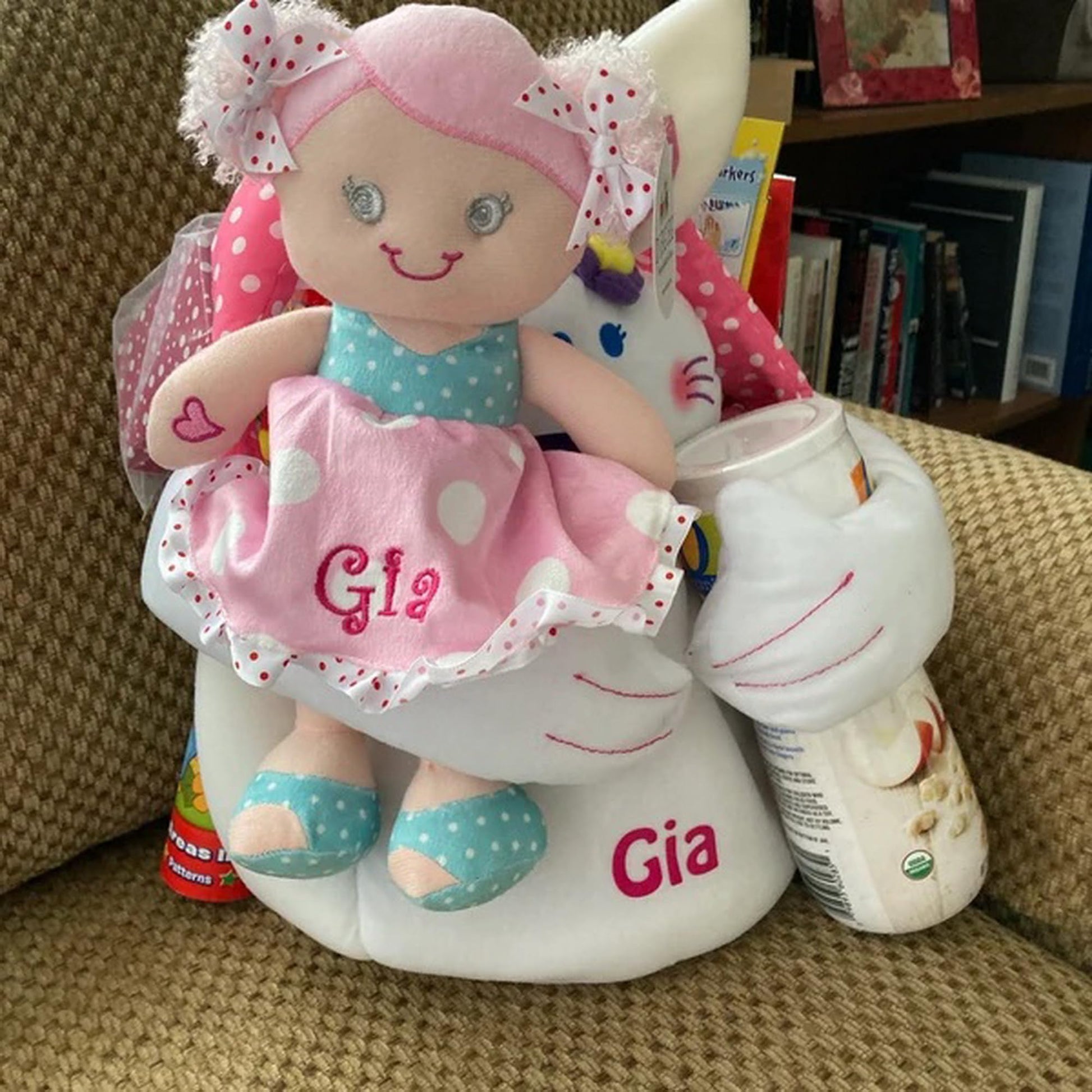 DIBSIES Personalized Hearts & Bows Snuggle Doll - 11 Inch