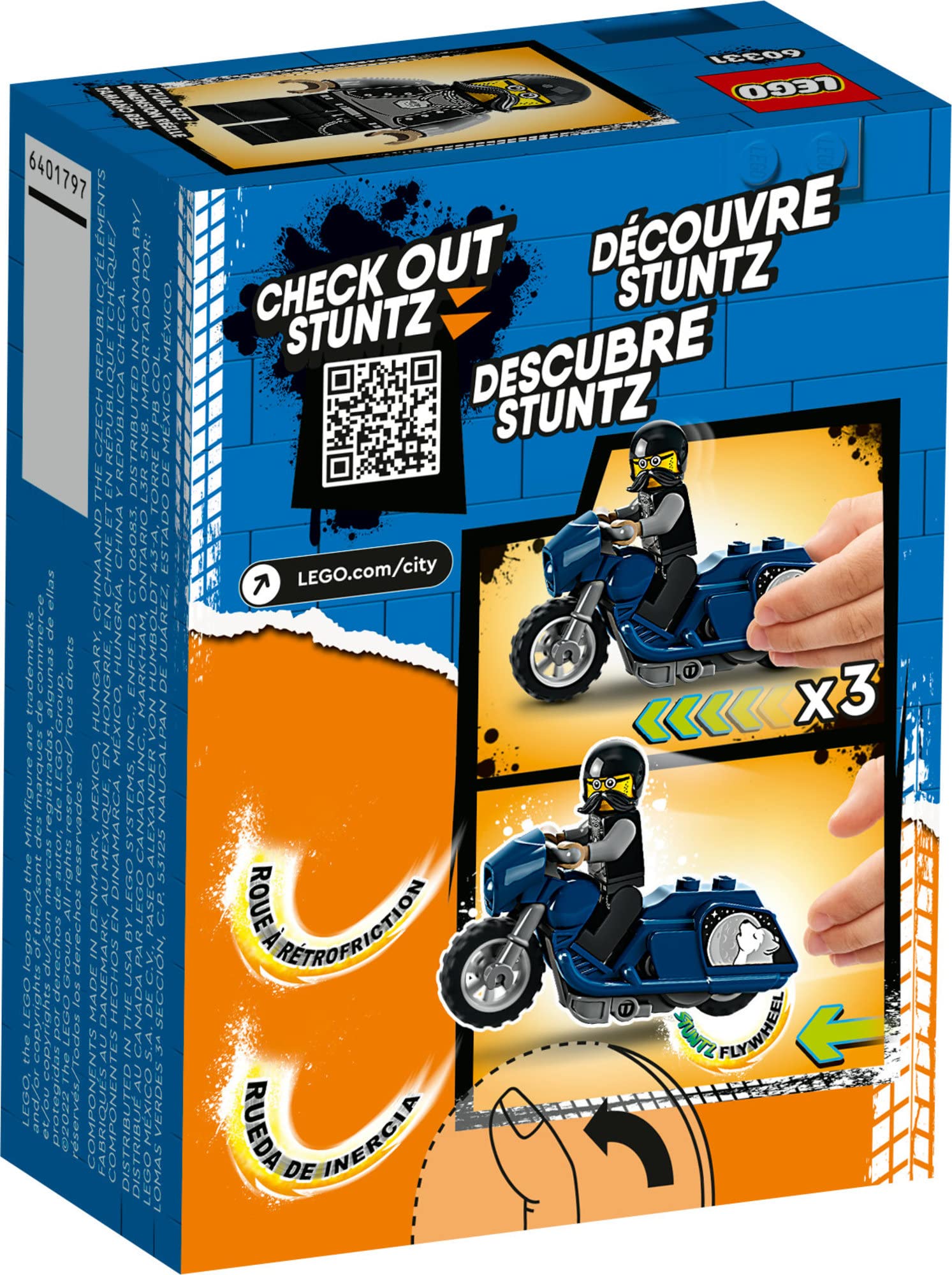 LEGO City Stuntz Touring Stunt Bike 60331 Building Toy Set; Flywheel-Powered Bike for Boys, Girls, and Kids Ages 5+ (10 Pieces)
