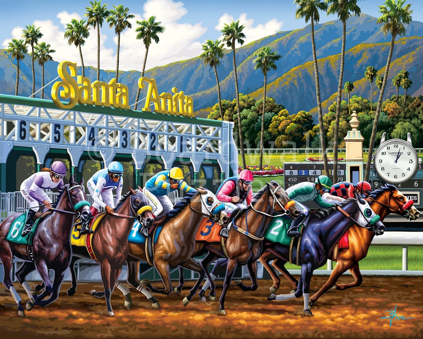 Boardwalk Horse Race 500 Piece Jigsaw Puzzle Country Western California Puzzles with Premium Box, Gift for Adults and Family 16"x20"