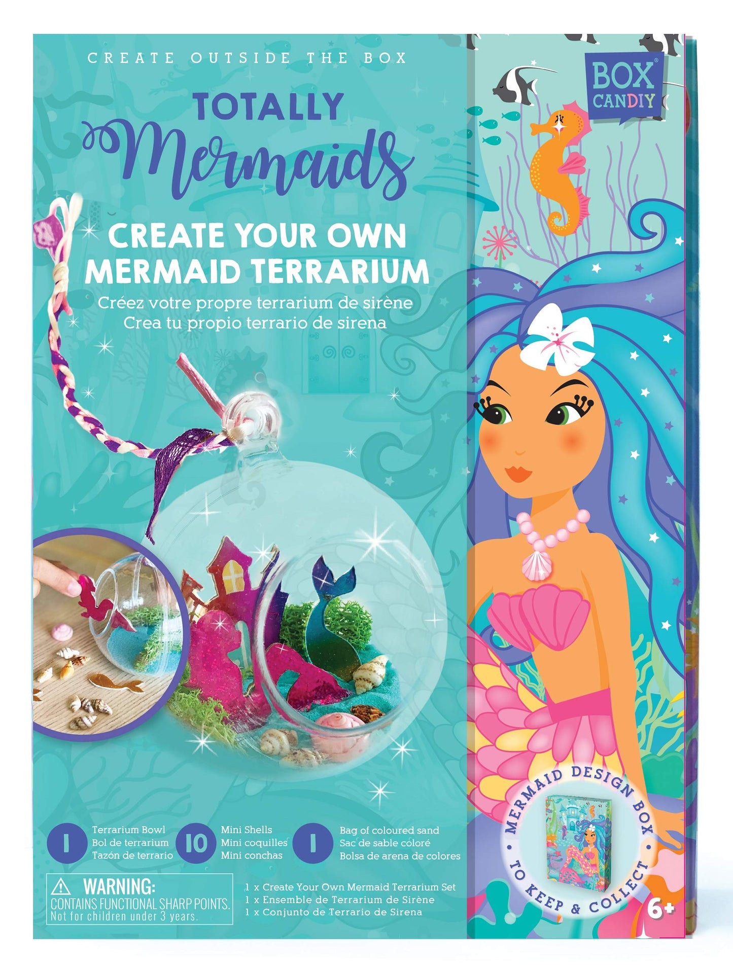 BOX CANDIY Totally Mermaids Hanging Mini Diorama Terrarium Kit to Make and Display