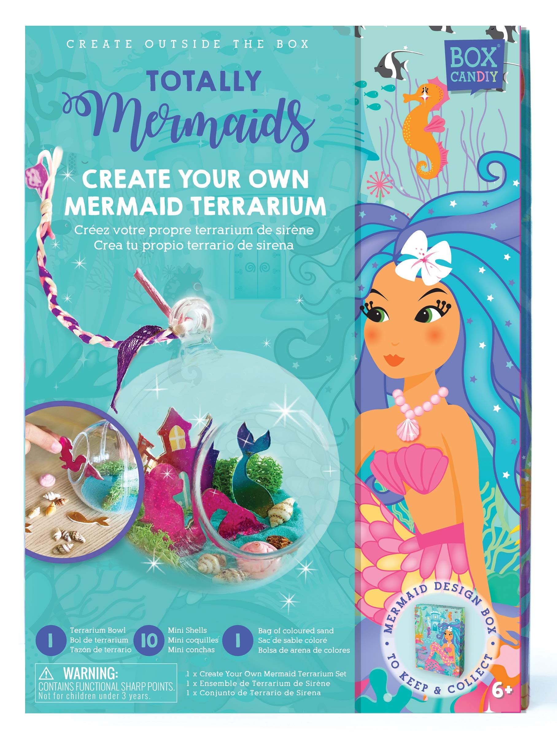 BOX CANDIY Totally Mermaids Hanging Mini Diorama Terrarium Kit to Make and Display