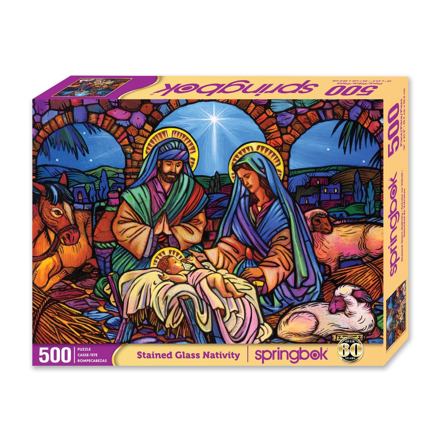 Springbok Stained Glass Nativity 500 Piece Christmas Jigsaw Puzzle