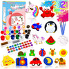 HeyKiddo Paint Your Own Wooden Magnet - Wood Painting Craft Kit for Kids Age 3 4 5 6+ Year Old,Art Painting Kit for Boys & Girls, DIY Birthday