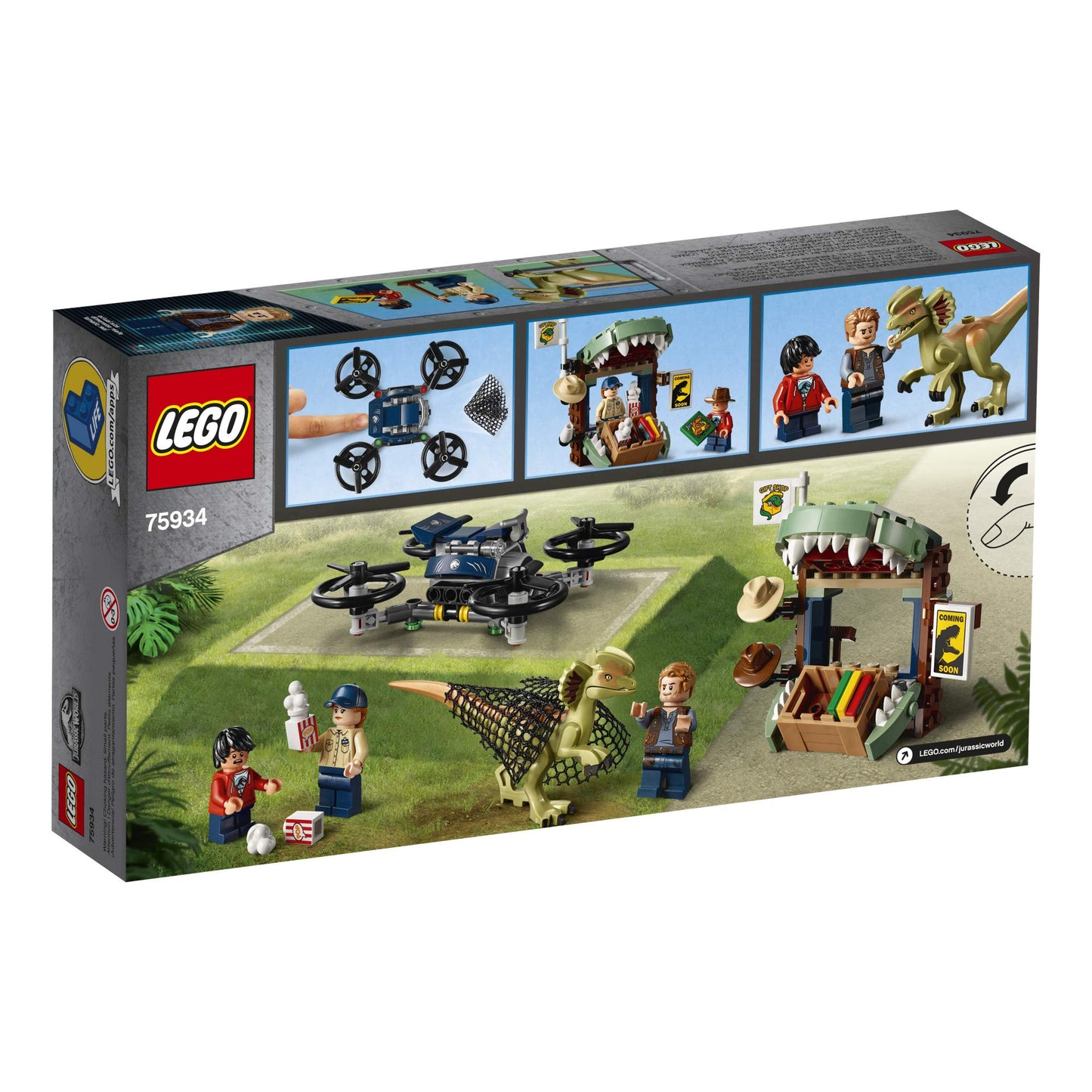 LEGO Jurassic World Dilophosaurus on The Loose 75934 Building Kit (168 Pieces)