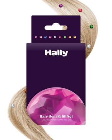 Hally Hair Gems Pen Refill Set - Includes 180 Multicolored Adhesive Gem Stickers Hair Jewels - Stylish Hair Accessories for School, Halloween
