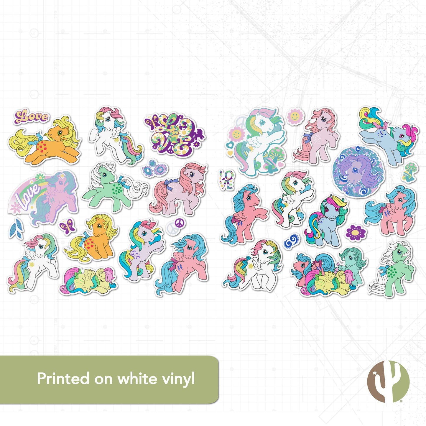 Desert Cactus My Little Pony Sticker - 30 Vinyl Decal Laptop Water Bottle Car Scrapbook Decorations Birthday Favor Party Supplies (2-19)