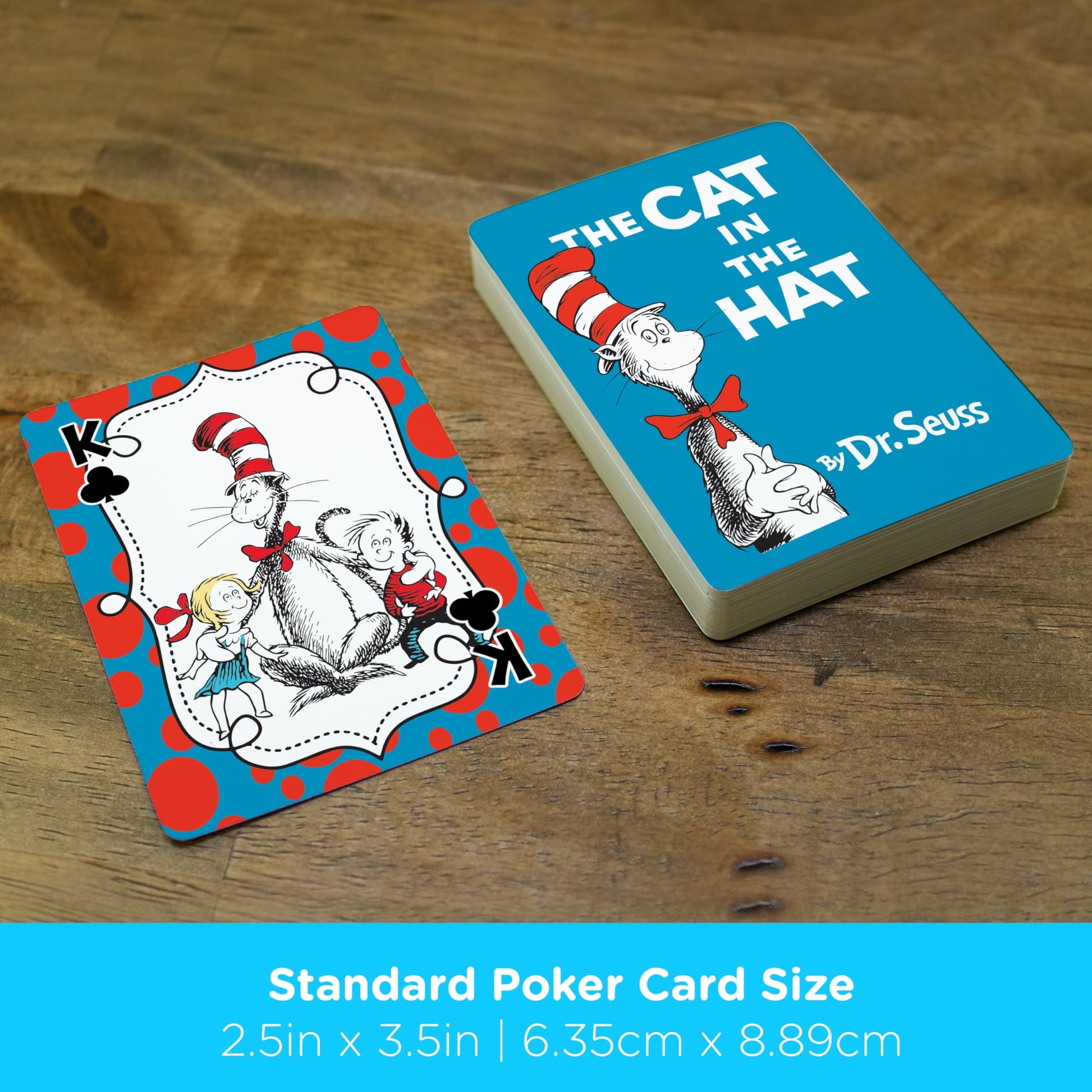 Aquarius Cat in the Hat Playing Cards Standard Size - Dr Seuss Themed Novelty Deck with 52 Unique Designs - Collectible Merchandise Gift for Teens