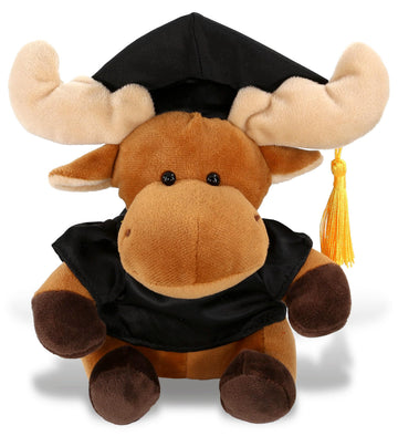 DolliBu Moose Graduation Plush Toy - Soft Huggable Graduation Stuffed Animal Dress Up with Gown and Cap with Tassel Outfit with Personalization - 6