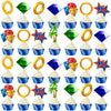 Tentaquil 48pcs Blue Hedgehog Theme Cupcake Toppers - Video Game Party Decorations Kids Birthday Cake Picks Cartoon Style Party Supplies
