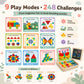 248 Pcs Wooden Magnetic Pattern Block Set with Cards, Pen & Storage Bag, Montessori STEM Tangram Puzzle Toys for Toddlers 4 5 6 7 8, Educational Brain