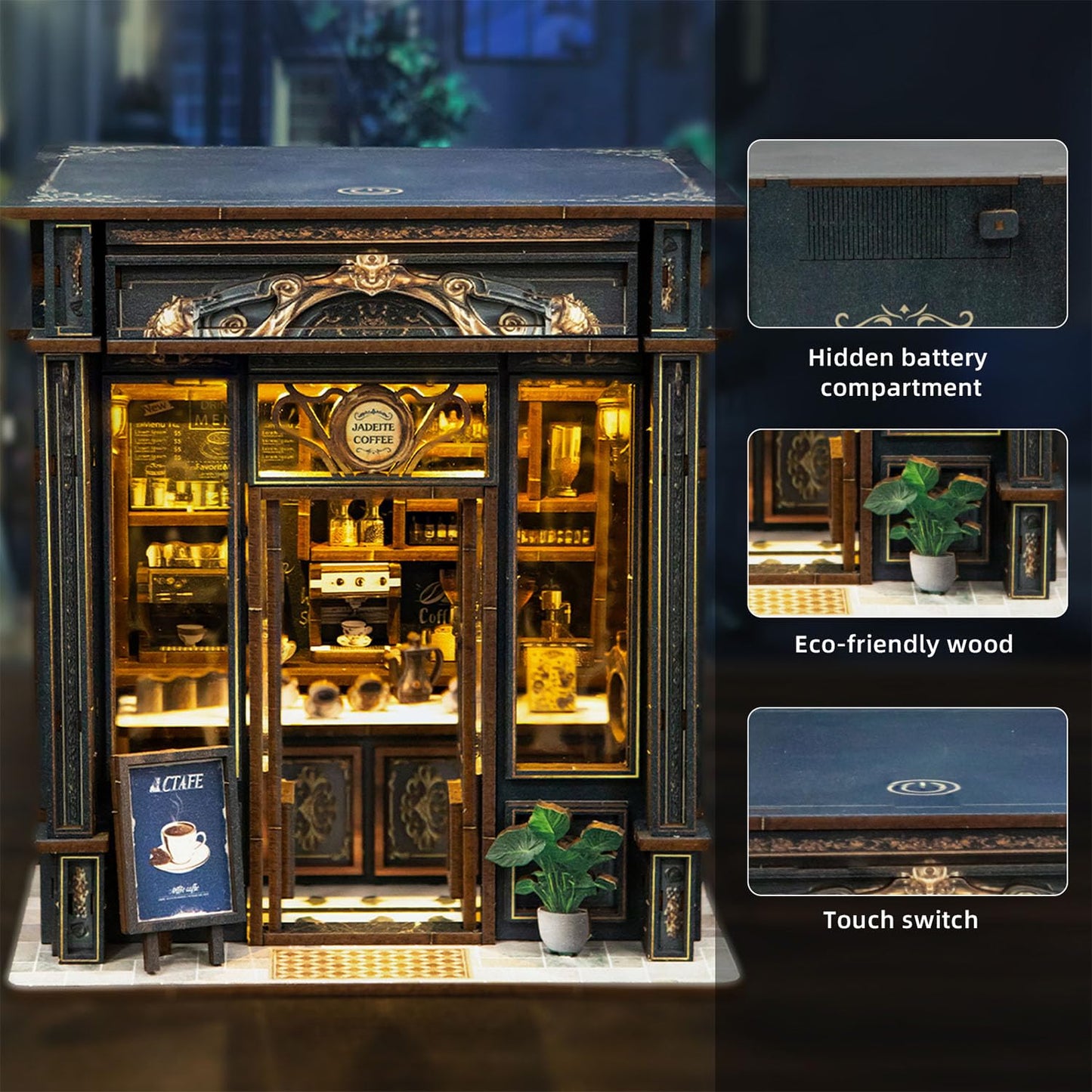 Book Nook Kit Adult DIY Miniature House Kit for Bookshelf Decoration, Miniature House 3D Puzzle, Handmade Gift for Women, Teens and Book Lovers