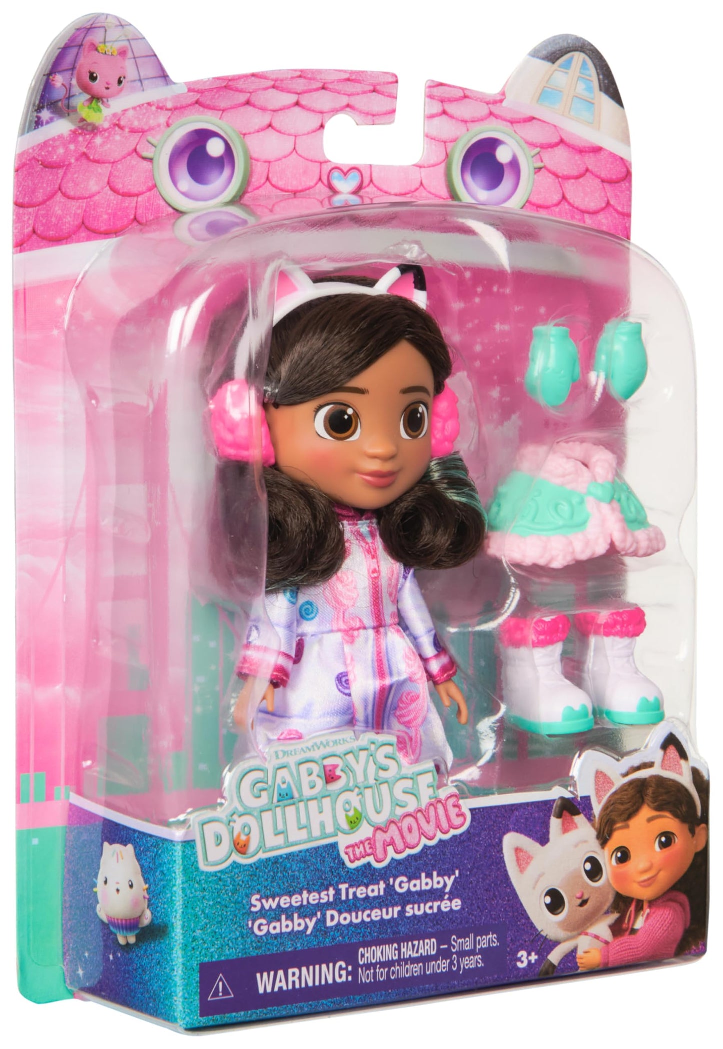 Gabby's Dollhouse: The Movie, Gabby Sweet Caprice, 6-Inch Doll, Snow Equipment & Candy Themed Accessories, Toys for Boys & Girls Ages 3 and Up