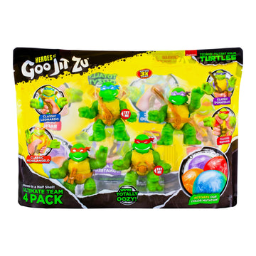 Heroes of Goo Jit Zu Teenage Mutant Ninja Turtles | 4 Pack | Super Oozy Toy Figures | Donatello, Michelangelo, Leonardo & Raphael | with Different