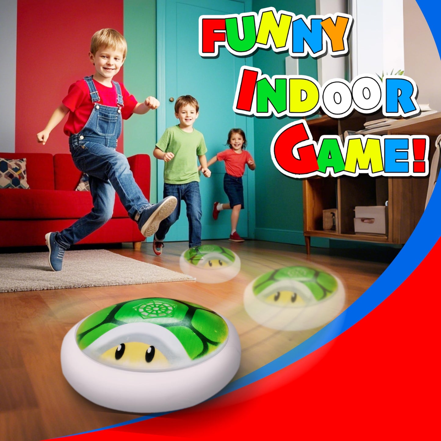 Glückpa Kids Hover Soccer Ball with LED Lights and Soft Foam Bumper