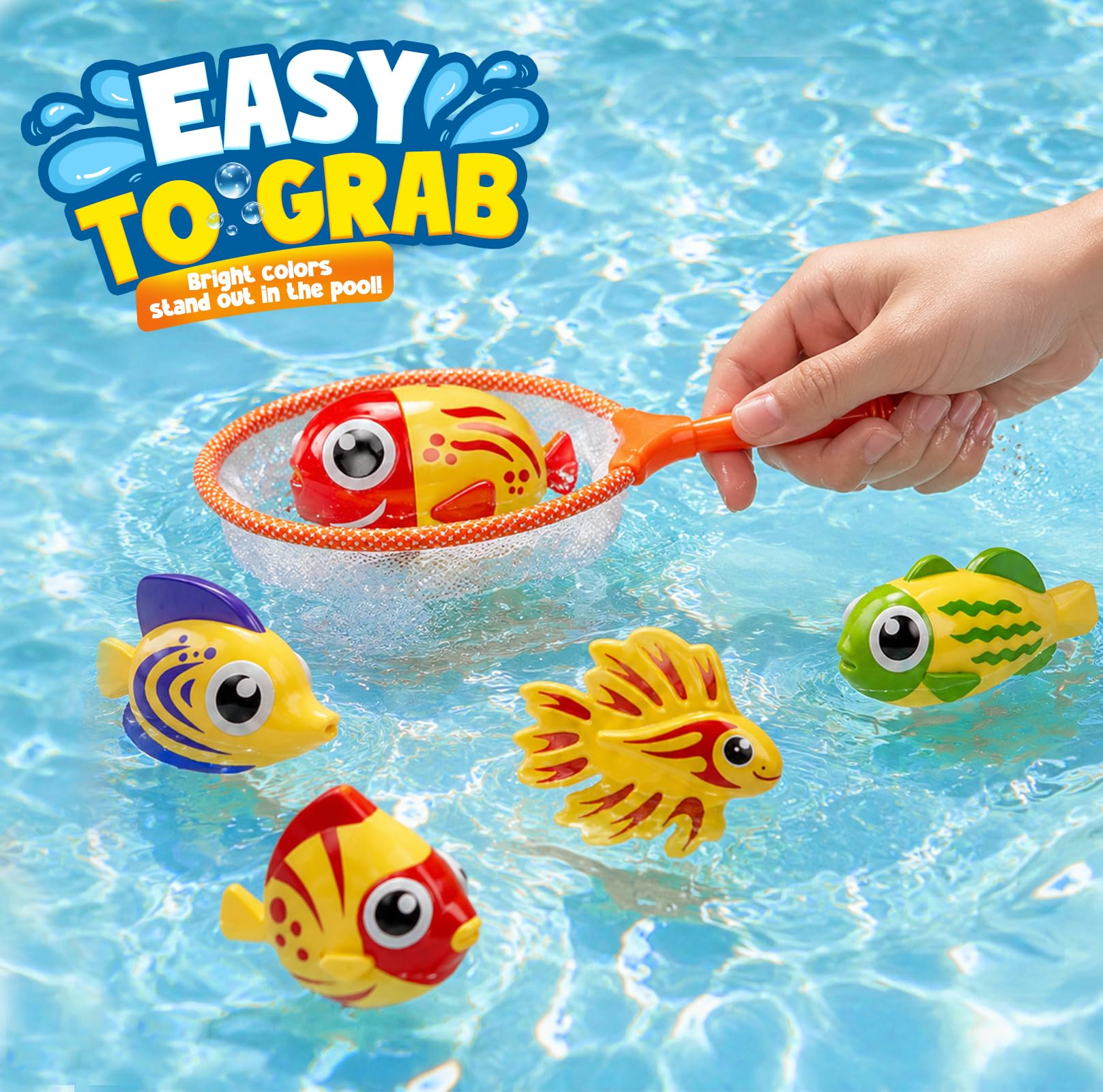 YANLIFY 5 Pcs Diving Pool Toys, Bath Toys Set for Kids Shower Ages 3-12, Beach Essentials Water Toy Pool Games Summer Swim Water Dive Sinking Mermaid