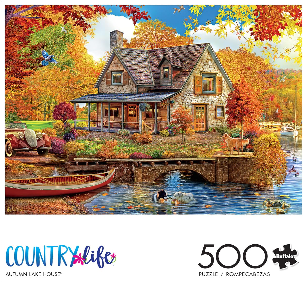 Buffalo Games - Autumn Lake House - 500 Piece Jigsaw Puzzle for Adults