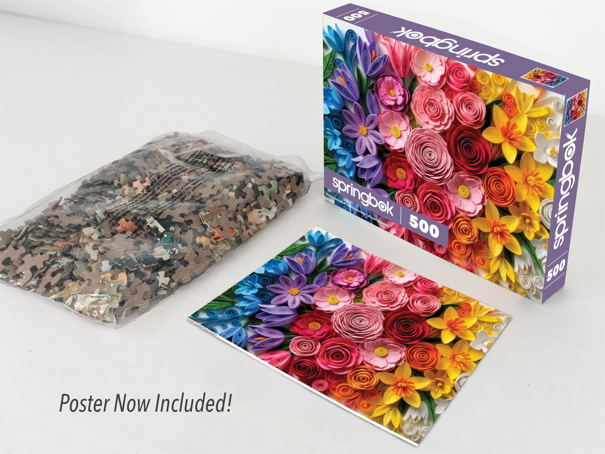 Springbok Quilled Flower Garden 500 Piece Jigsaw Puzzle for Adults