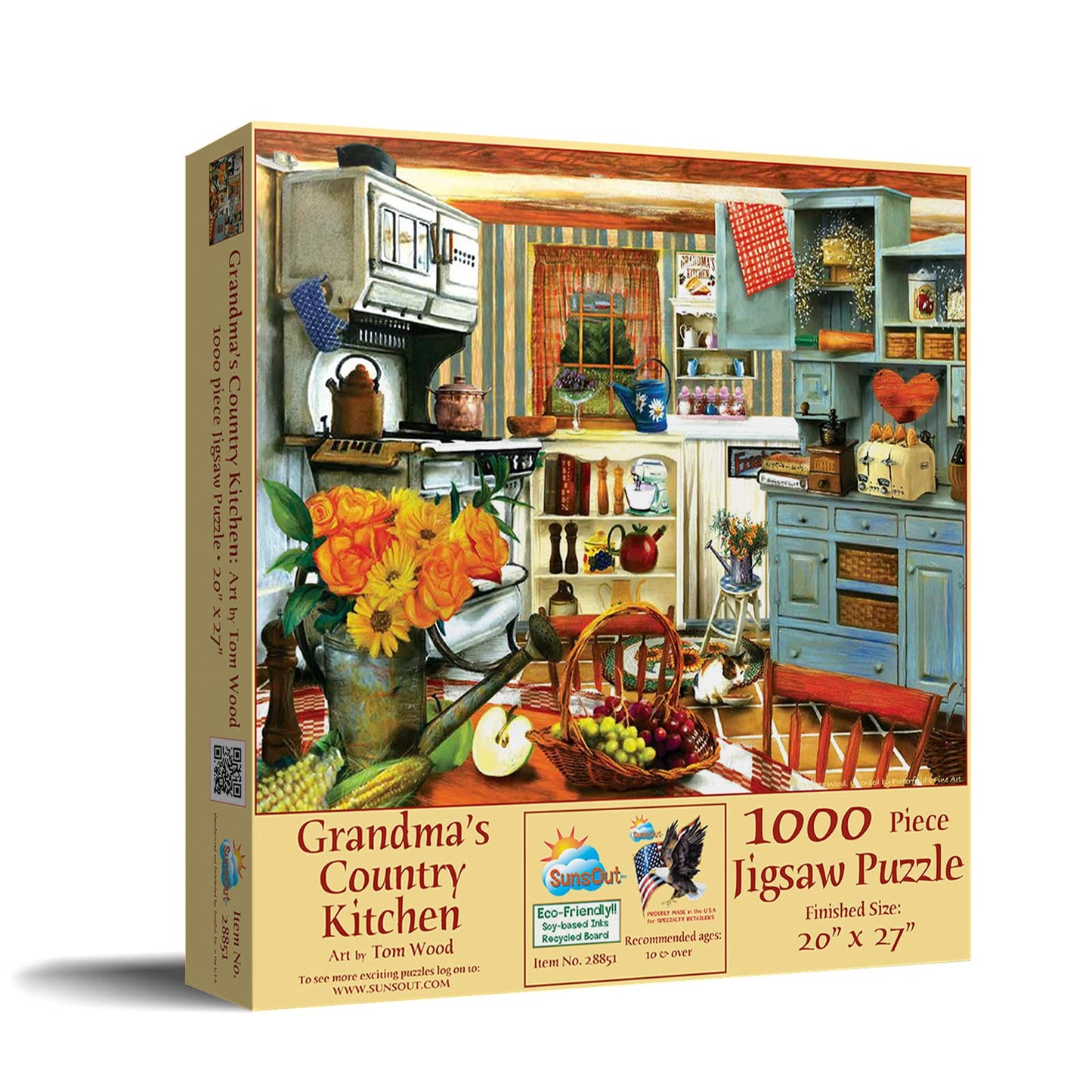 SUNSOUT INC - Grandma's Country Kitchen - 1000 pc Jigsaw Puzzle by Artist: Tom Wood - Finished Size 20" x 27" - MPN# 28851