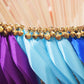 Kingsnow 100 Pieces Multi-Color Ribbon Wands Streamers Sticks with Gold Bell, Chromatic Silk Wish Wands Fairy Stick Party Rhythm Ribbon Streamers