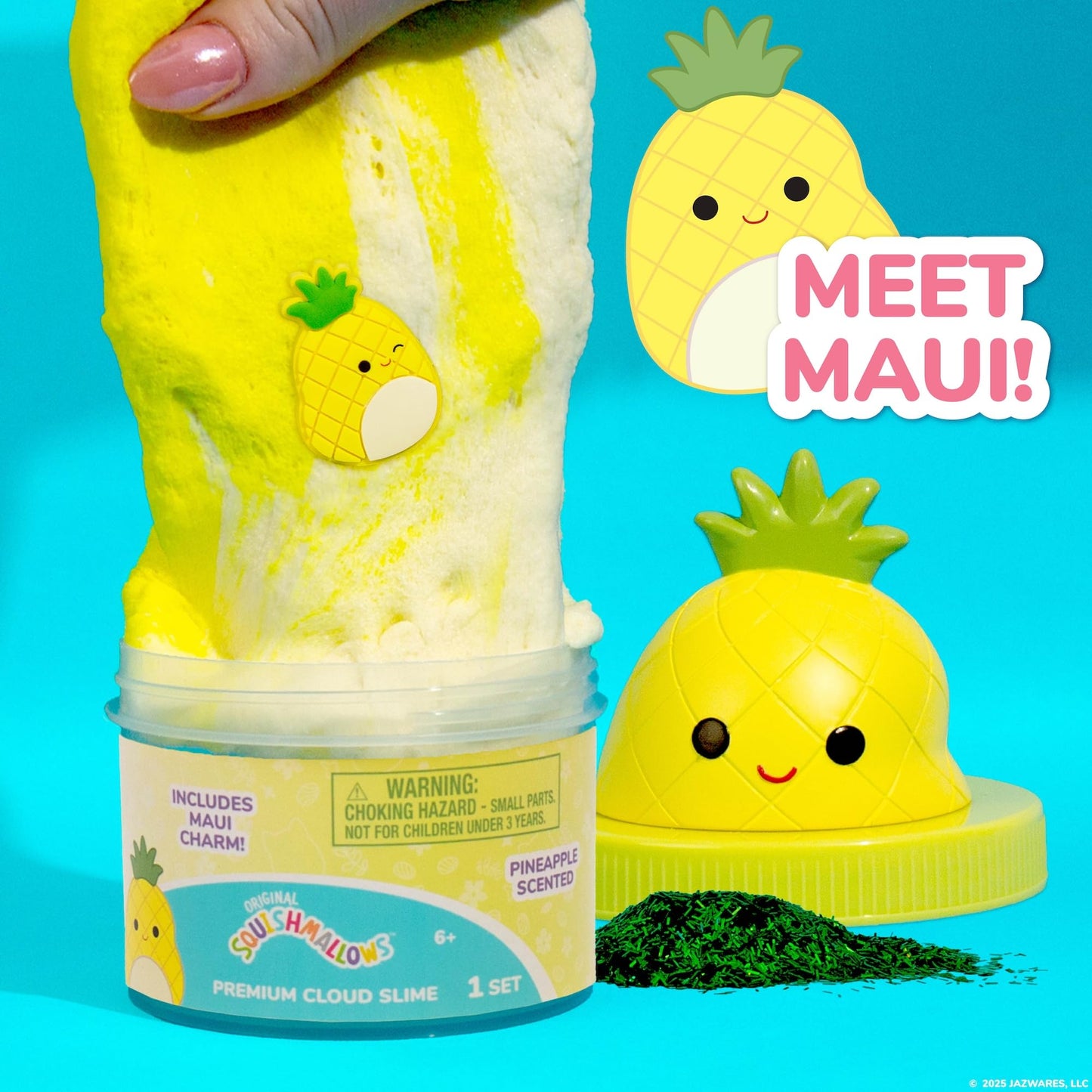 Original Squishmallows Scented Slime Jar, Pineapple, Maui