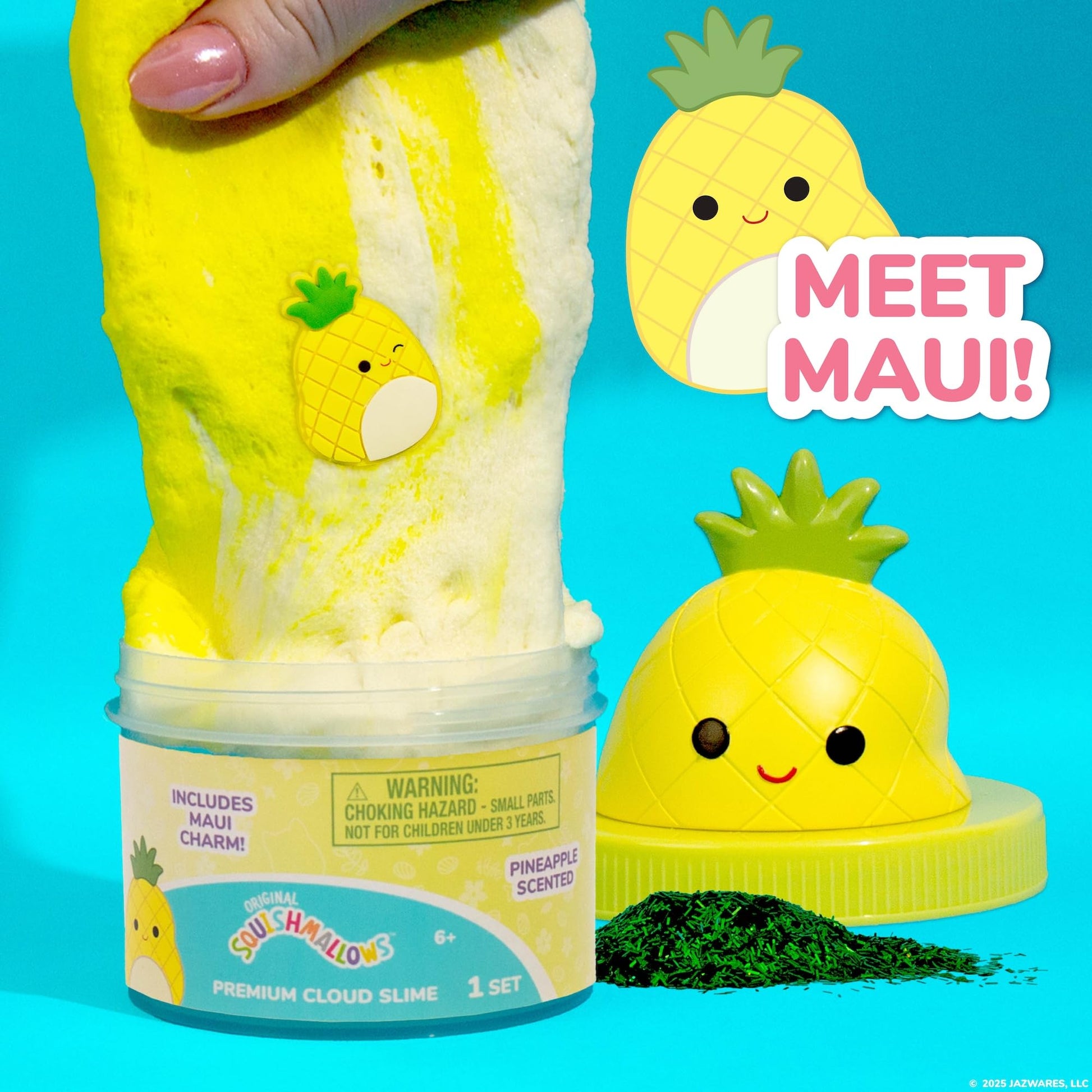 Original Squishmallows Scented Slime Jar, Pineapple, Maui