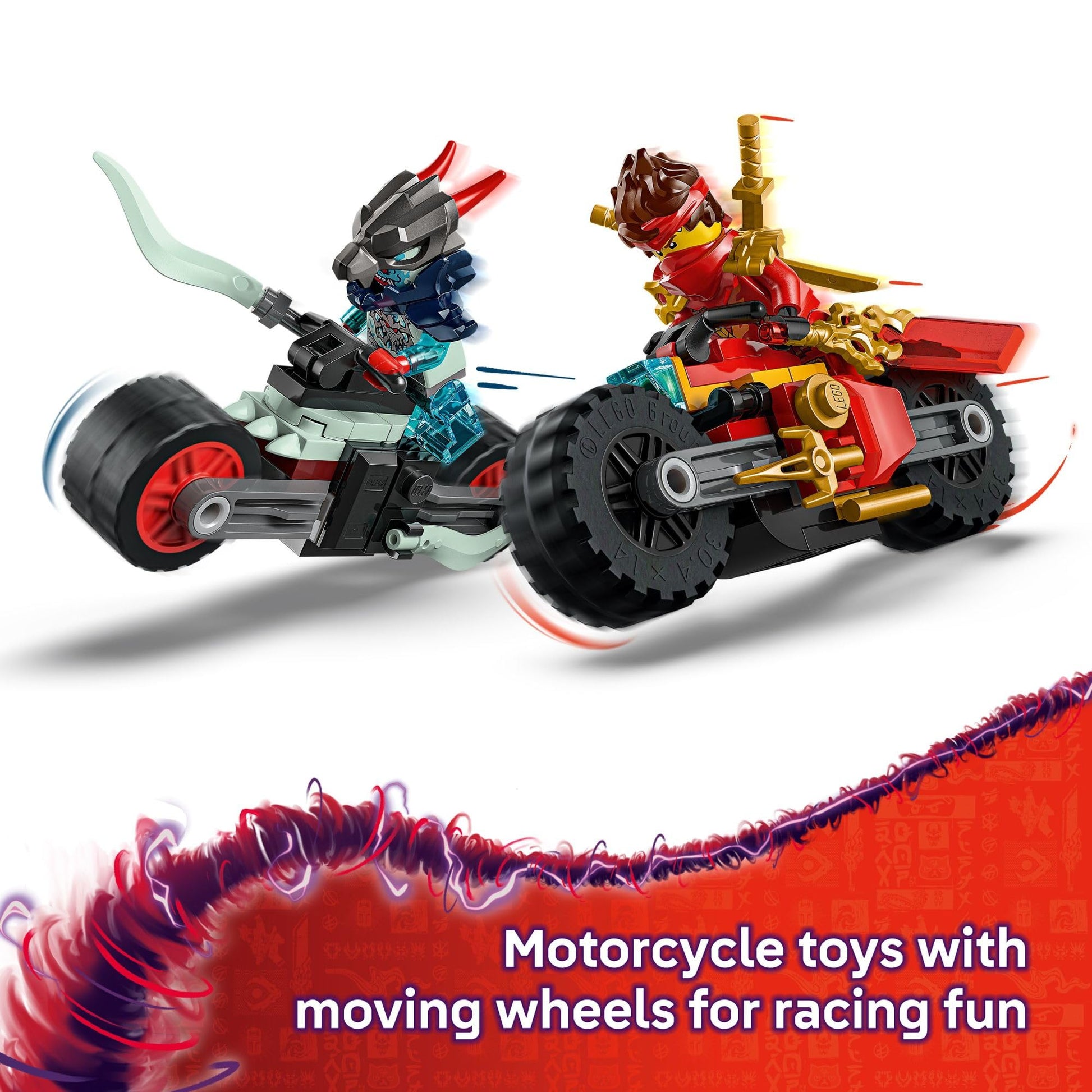 LEGO NINJAGO Kai's Motorcycle Speed Race Building Toy for Kids - Pretend Play Motorcycle Toy with 2 Minifigures - Building Blocks for Boys & Girls