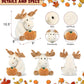DolliBu Super Soft Fancy Floppy Moose Stuffed Animal with Pumpkin Decor and Personalization - Pumpkin Plush Animal for Fall, Halloween