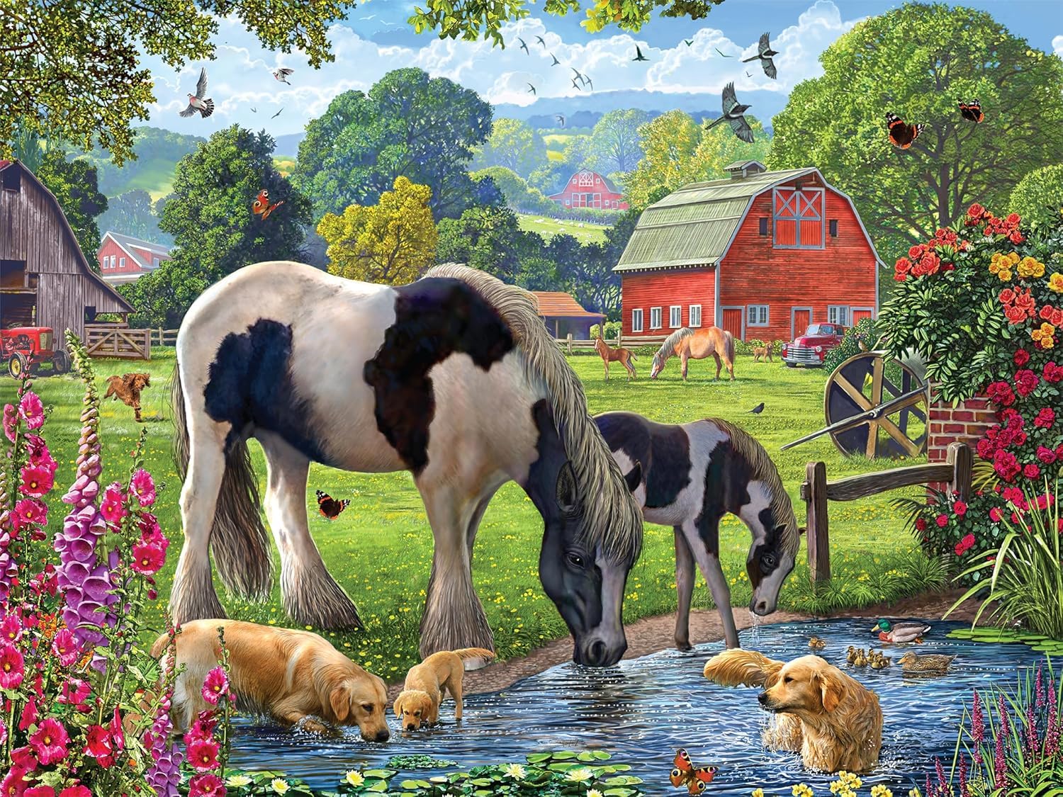Ceaco - Horses and Hounds - 300 Oversized Piece Jigsaw Puzzle
