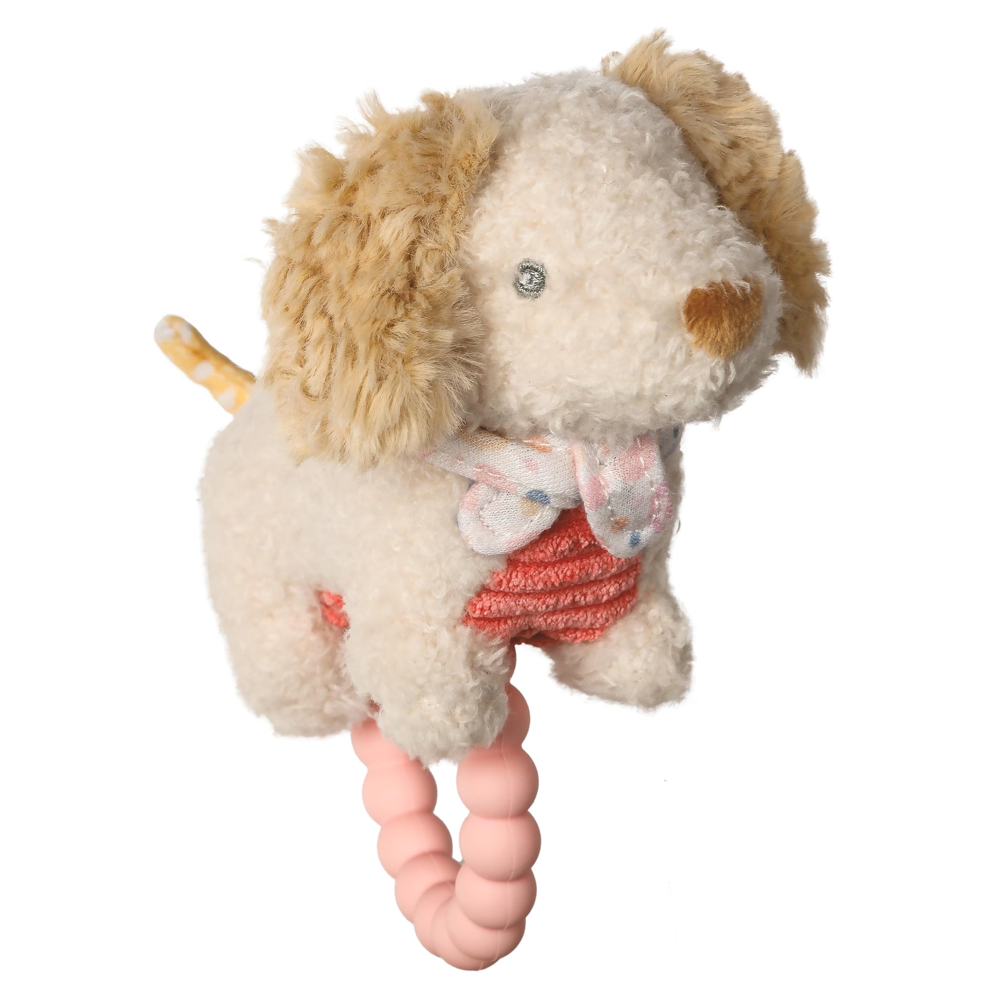 Mary Meyer Soft Baby Rattle with Soothing Teether Ring, 6-Inches, Tan Dancing Dachshund