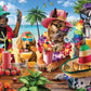White Mountain 500 Piece Jigsaw Puzzle Funny Dog Summer Gift, Beach Party