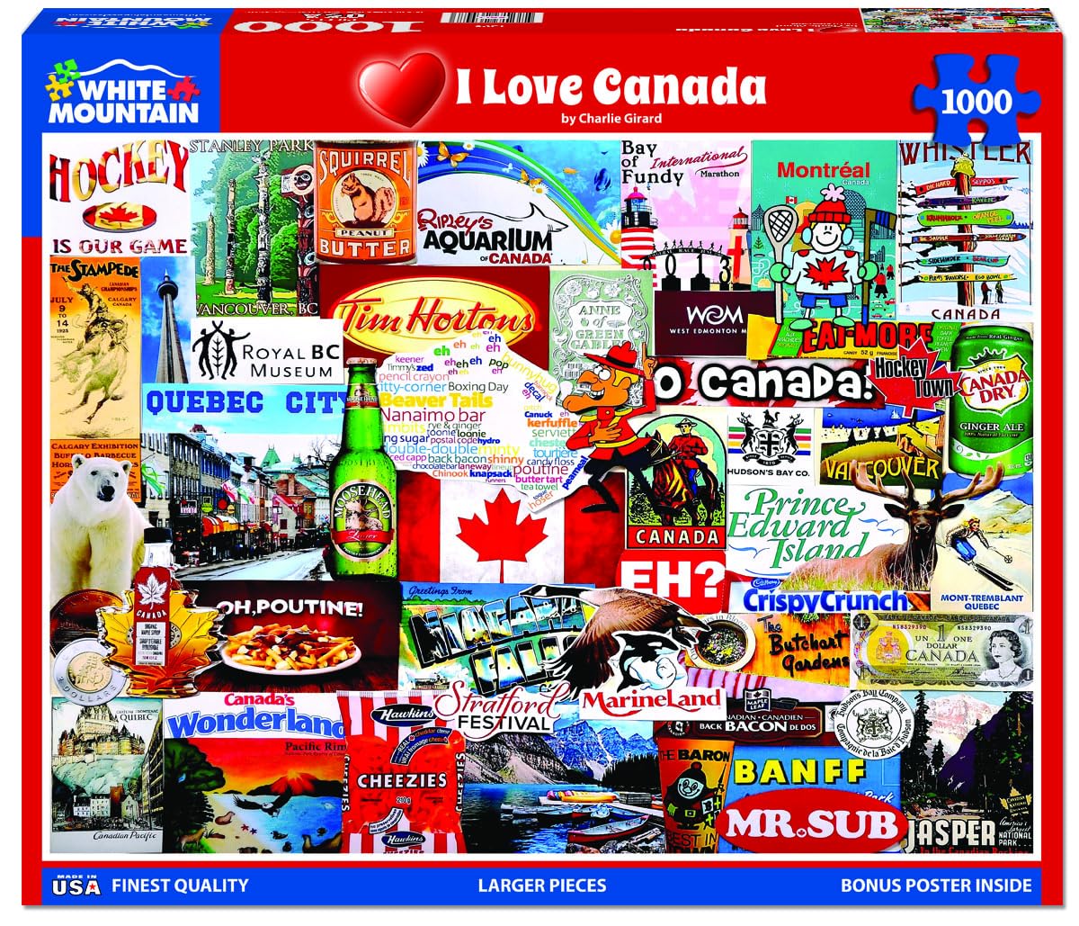 White Mountain Puzzles I Love Canada-1000 Piece Jigsaw Puzzle