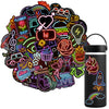 QTL Neon Stickers for Teens & Students Prizes, Waterproof Vinyl Party Favor Stickers, School Rewards, Water Bottle and Laptop, 50PCS