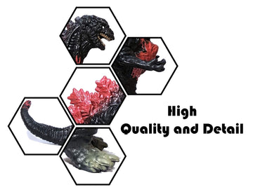 EZFun Set of 8 Godzilla Toys Movable Joint Birthday Kids 2019 Action Figures King of the Monsters Burning Heisei Mecha Ghidorah Pack Plastic Mini