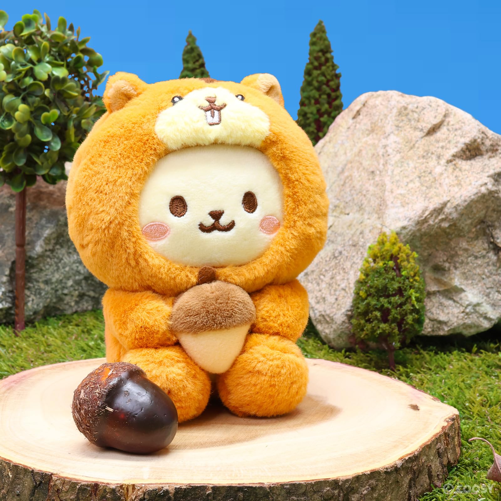 Anirollz Stuffed Animal Plush Toy Fall Animals Squirrel Bunniroll Small Plush Doll | Soft, Squishy, Warm, Cute, Comfort, Safe Birthday Gift Kawaii