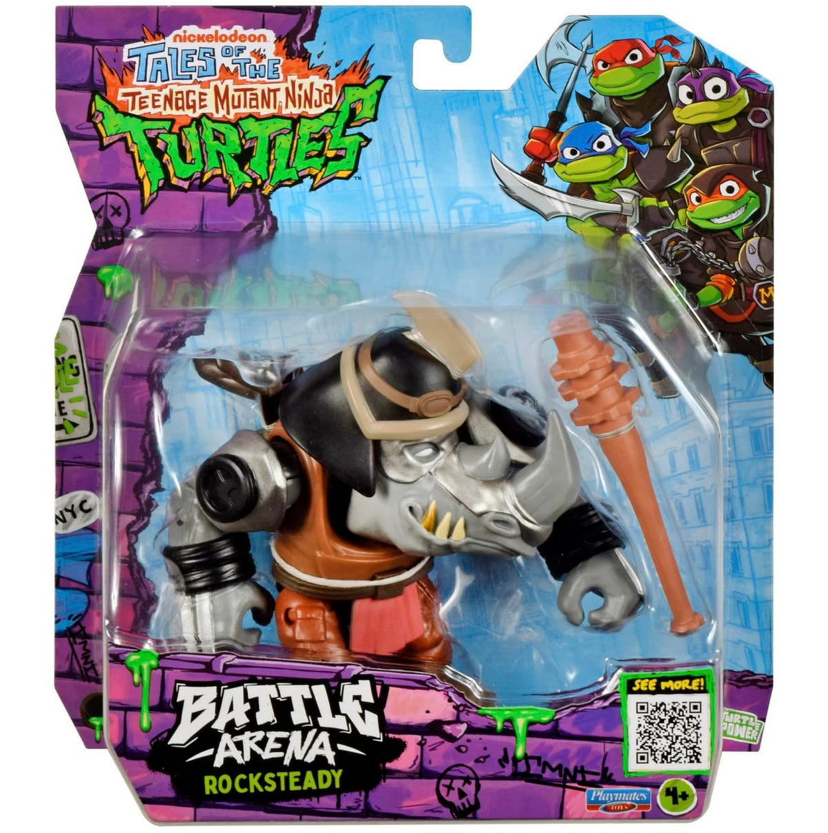 Tales of the Teenage Mutant Ninja Turtles TMNT Battle Arena Action Figure (Rocksteady, Tales of the Teenage Mutant Ninja Turtles TMNT Battle Arena