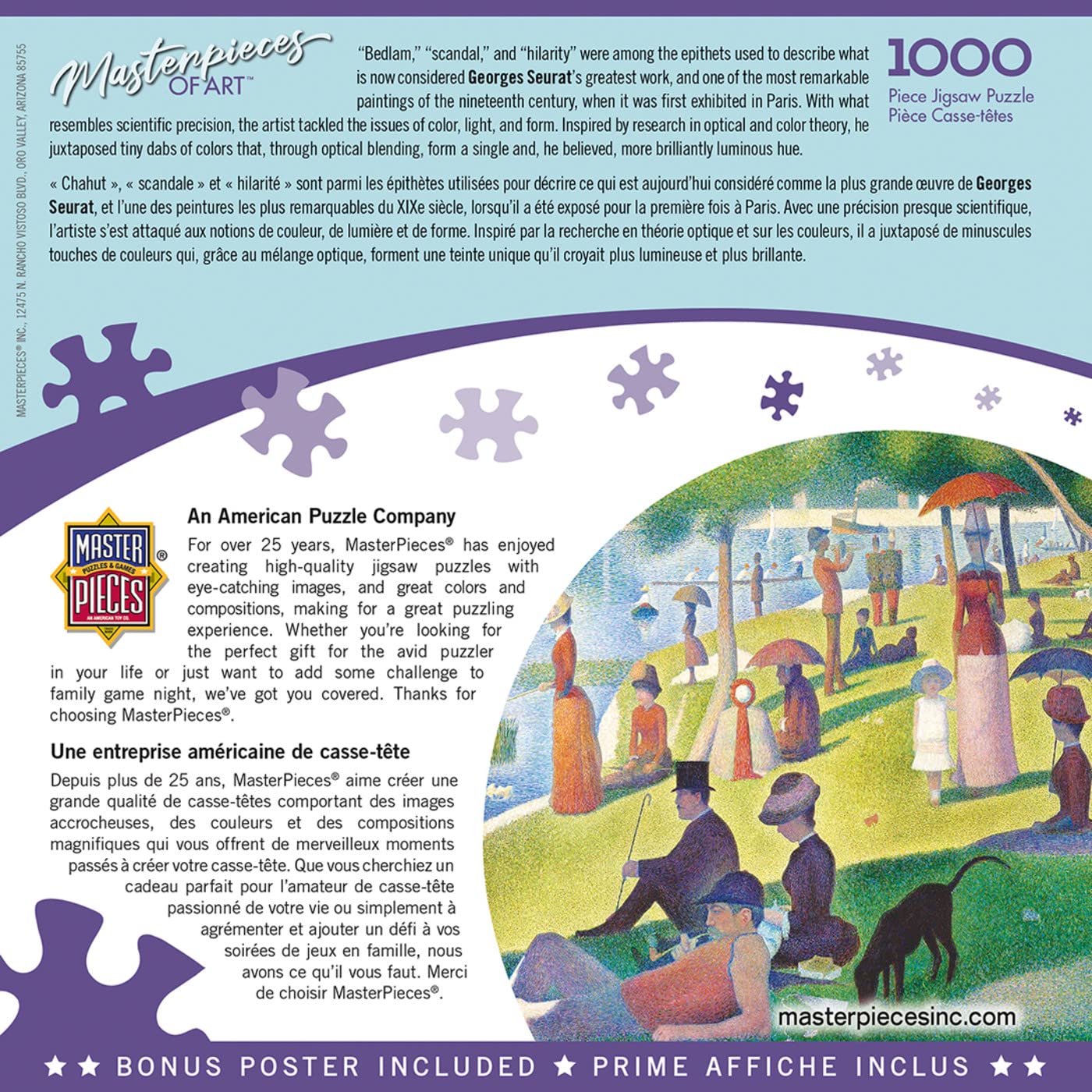 MasterPieces 1000 Piece Jigsaw Puzzle for Adults, Family, Or Youth - A Sunday On La Grande Jatte - 19.25"x26.75"