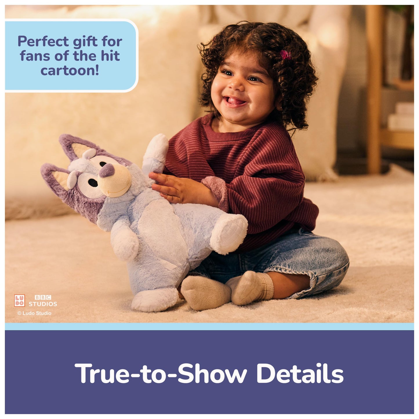 GUND Bluey Official Oh So Snuggly Bluey 12.5-Inch Plush Toy, Ages 0+