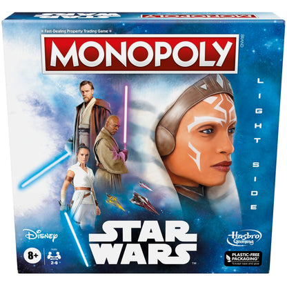 Monopoly Hasbro Gaming Star Wars Light Side Edition Board Game for Families and Kids Ages 8 and Up, Star Wars Jedi Game for 2-6 Players, Medium
