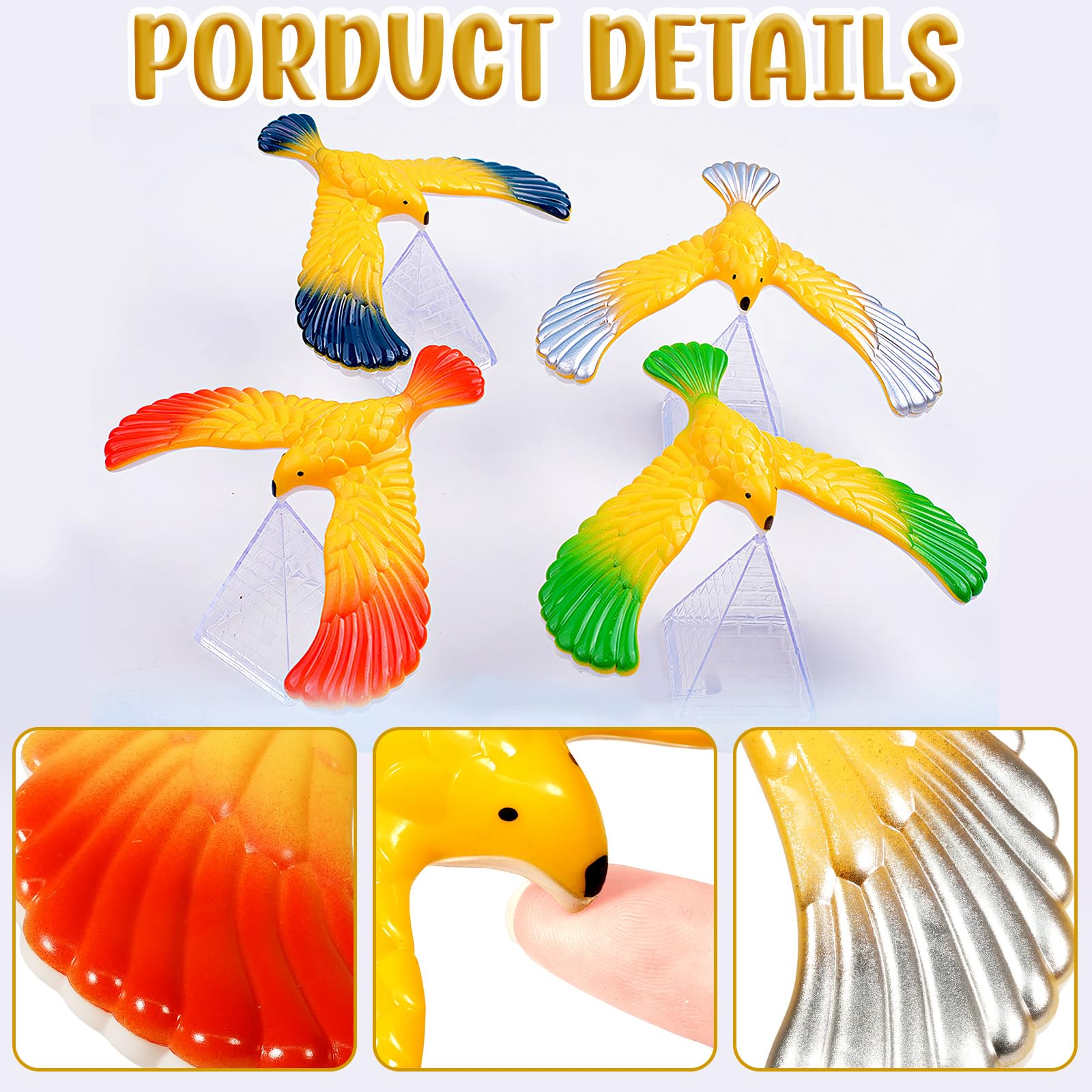 Hiawbon 8 Pcs Balancing Bird Balance Bird for Finger