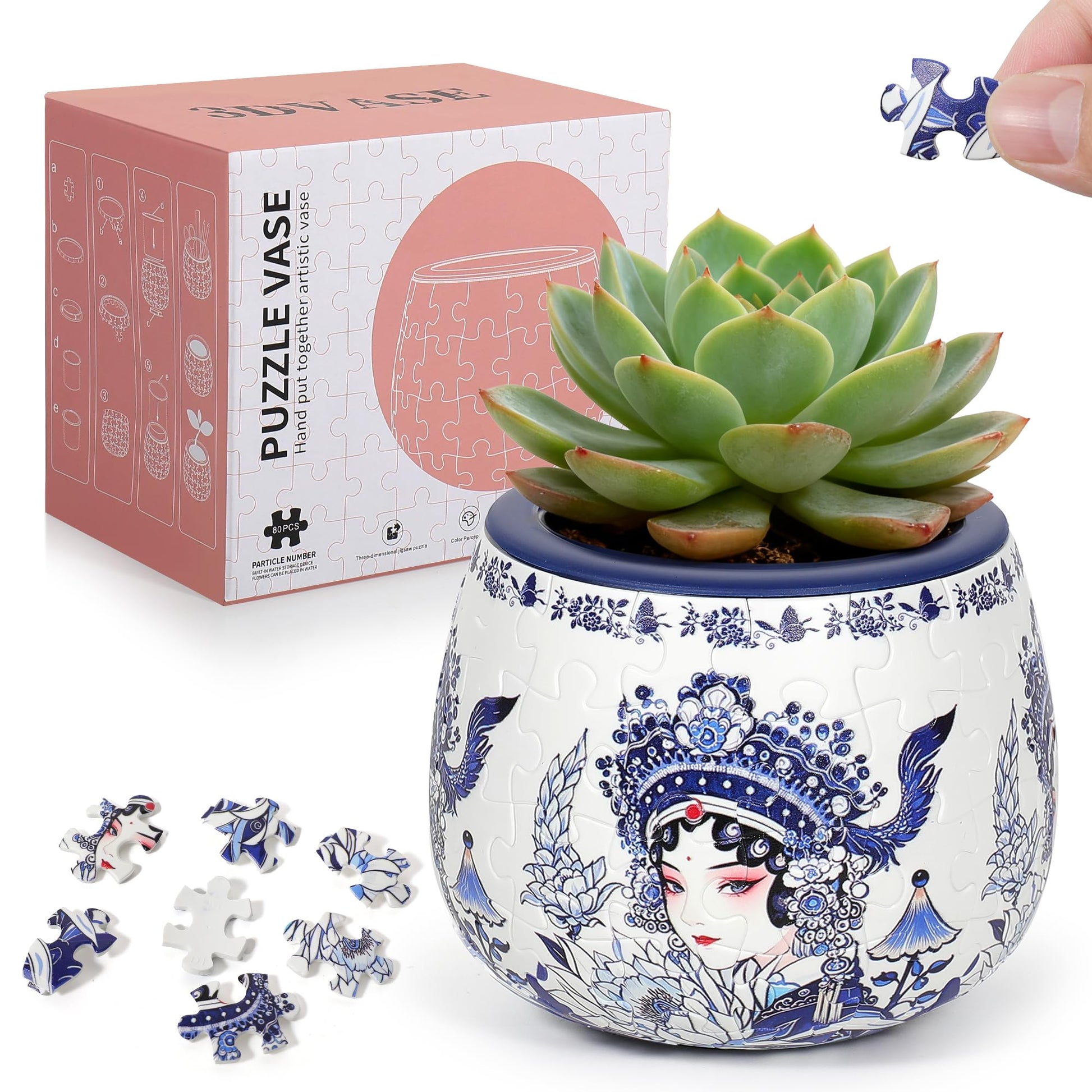 3D Puzzle Planter - No Glue Required UV Printing Unique 3D Puzzle Vase