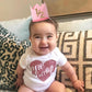 SYESQL Half Birthday Crown - 1/2 Birthday Hat for Baby Girls/Boys (Gold Pink)