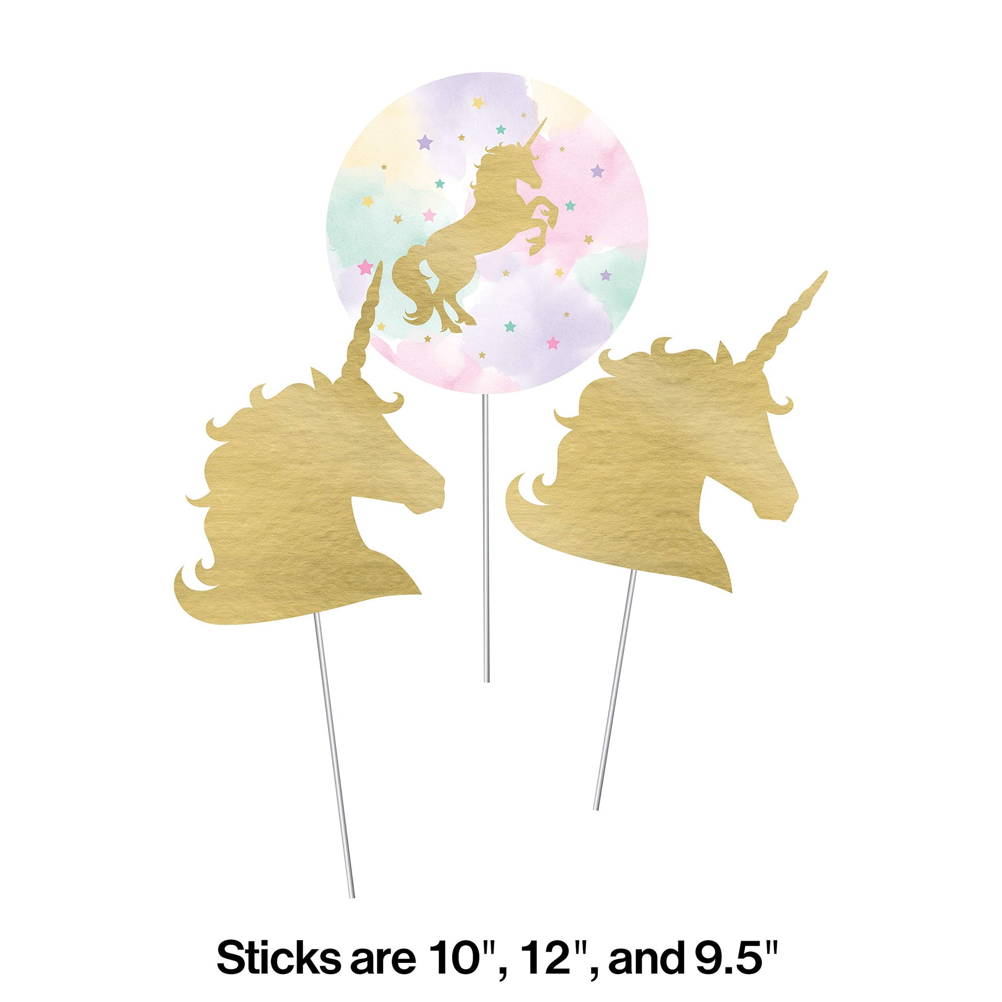 Sparkle Unicorn Centerpiece Sticks, 3 ct