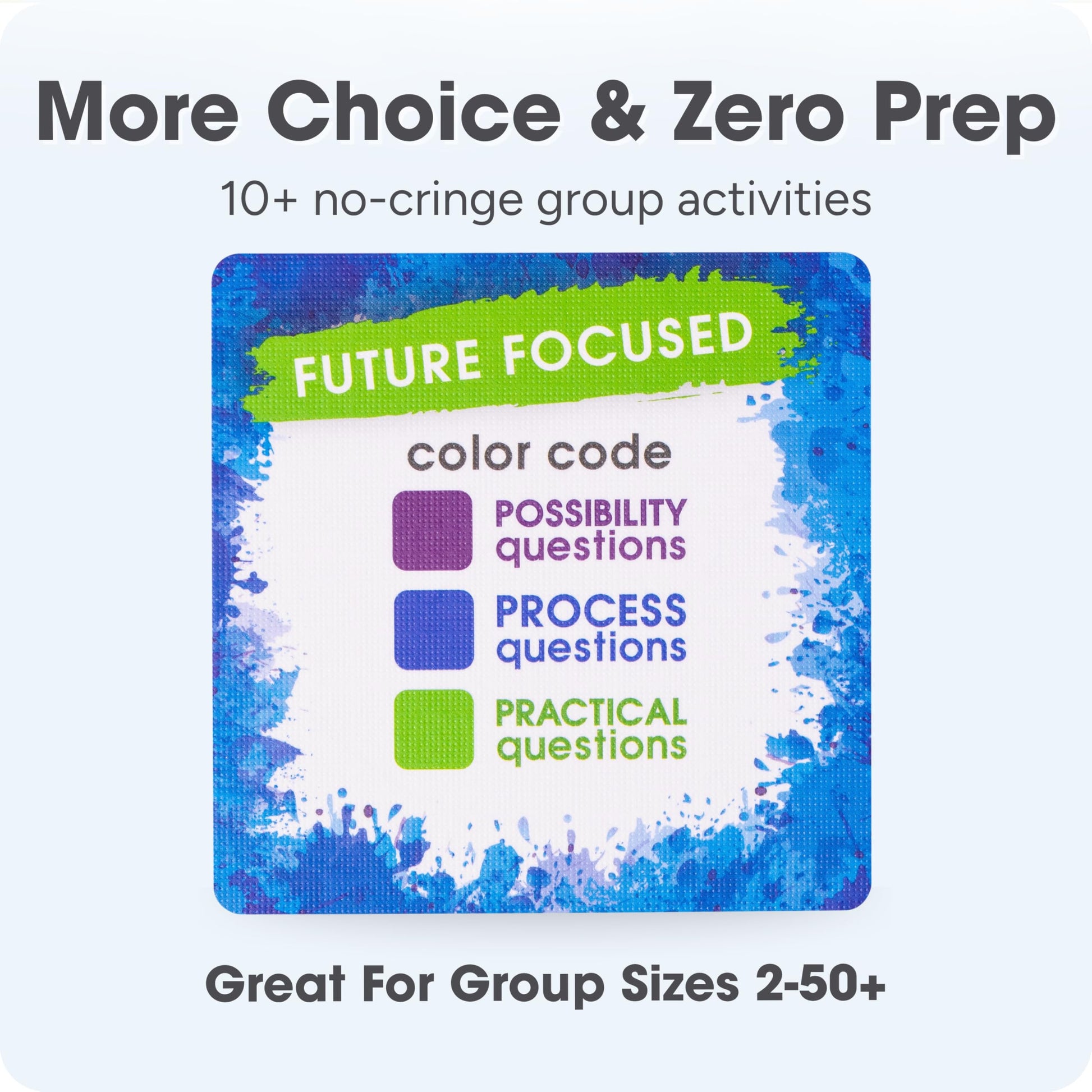 Future Focused We! Connect Cards - Conversation Cards for Future Focused Connection - 60 Color-Coded Questions and 10 No-Prep Group Activities - Ideal