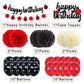 Ohiviaaa Ladybug Birthday Decorations Ladybird Happy Birthday Banner Ladybeetle Cake Topper Black Red Latex Balloon Pom Pom Flowers for Ladybug Theme
