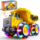 Vroomix JOVA Dump Truck for Toddlers, Construction Toys with Realistic Sounds, LED Light up Wheels, Heavy-Duty Plastic Indoor & Outdoor Beach and Sand